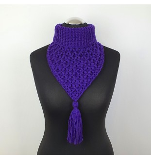 Szydełkowy fioletowy ocieplacz na szyję
