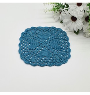 Komplet 7 podkładek turkusowych pod filiżankę