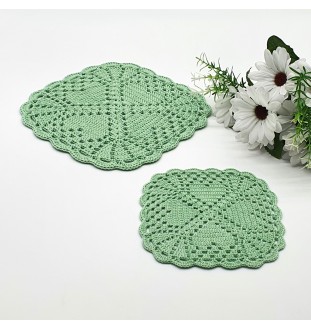 Komplet 7 podkładek miętowych pod filiżankę