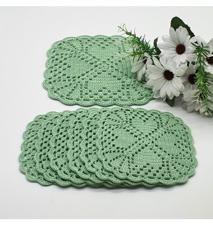 Komplet 7 podkładek miętowych pod filiżankę