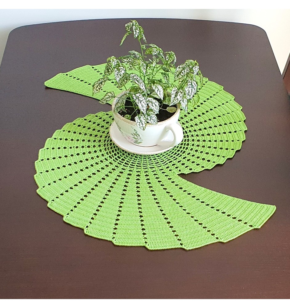Zielona serweta na szydełku