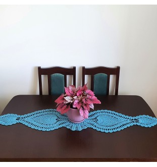 Turkusowy bieżnik szydełkowy