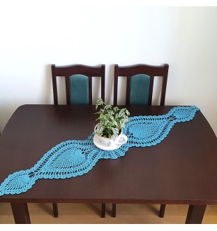 Turkusowy bieżnik szydełkowy