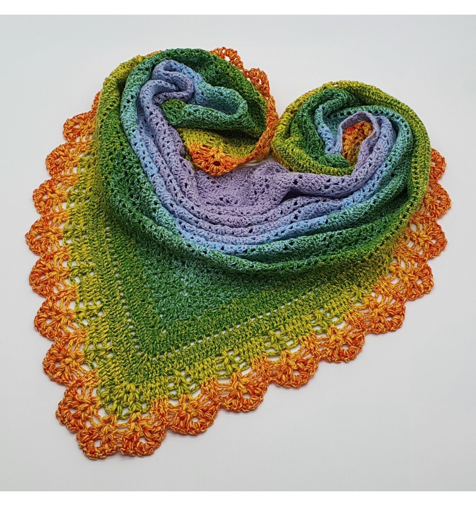 Szydełkowana chusta wielokolorowa