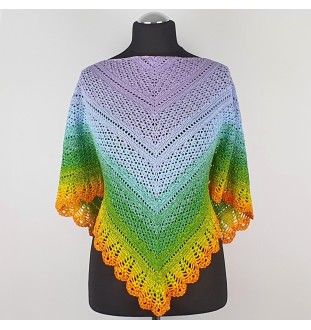 Szydełkowana chusta wielokolorowa