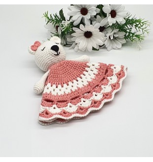 Kocyk - przytulanka - miś na szydełku