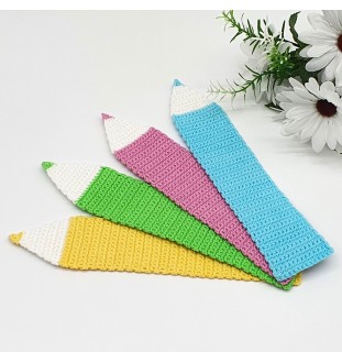 Żółta kredka - zakładka na szydełku