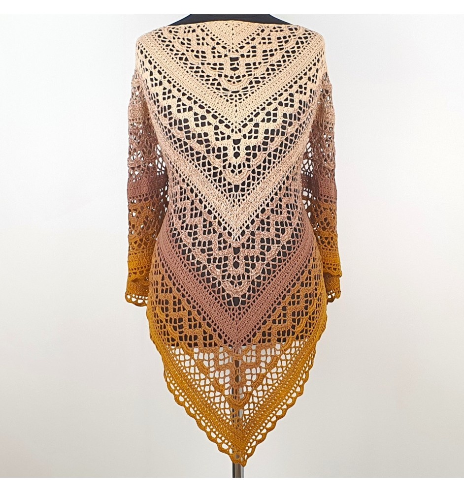 Szydełkowa, bawełniana chusta 160 cm