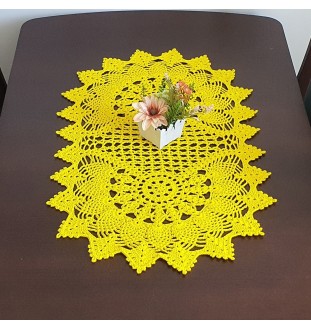 Szydełkowy, cytrynowy bieżnik