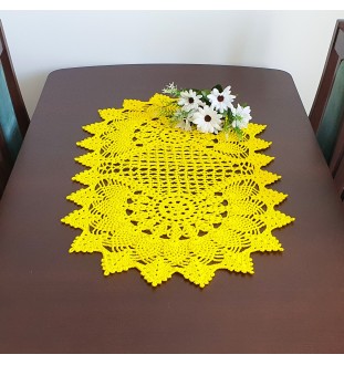 Szydełkowy, cytrynowy bieżnik