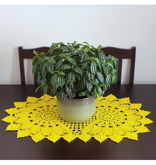 Szydełkowy, cytrynowy bieżnik