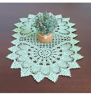 Szydełkowy, miętowy bieżnik