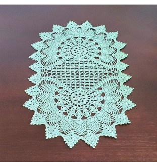 Szydełkowy, miętowy bieżnik