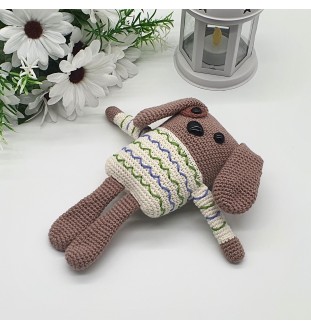 Maskotka piesek na szydełku