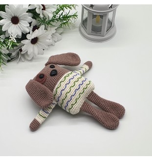 Maskotka piesek na szydełku