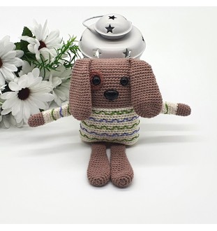 Maskotka piesek na szydełku