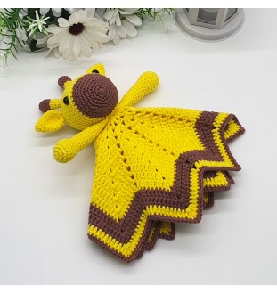 Żyrafa - kocyk - przytulanka na szydełku