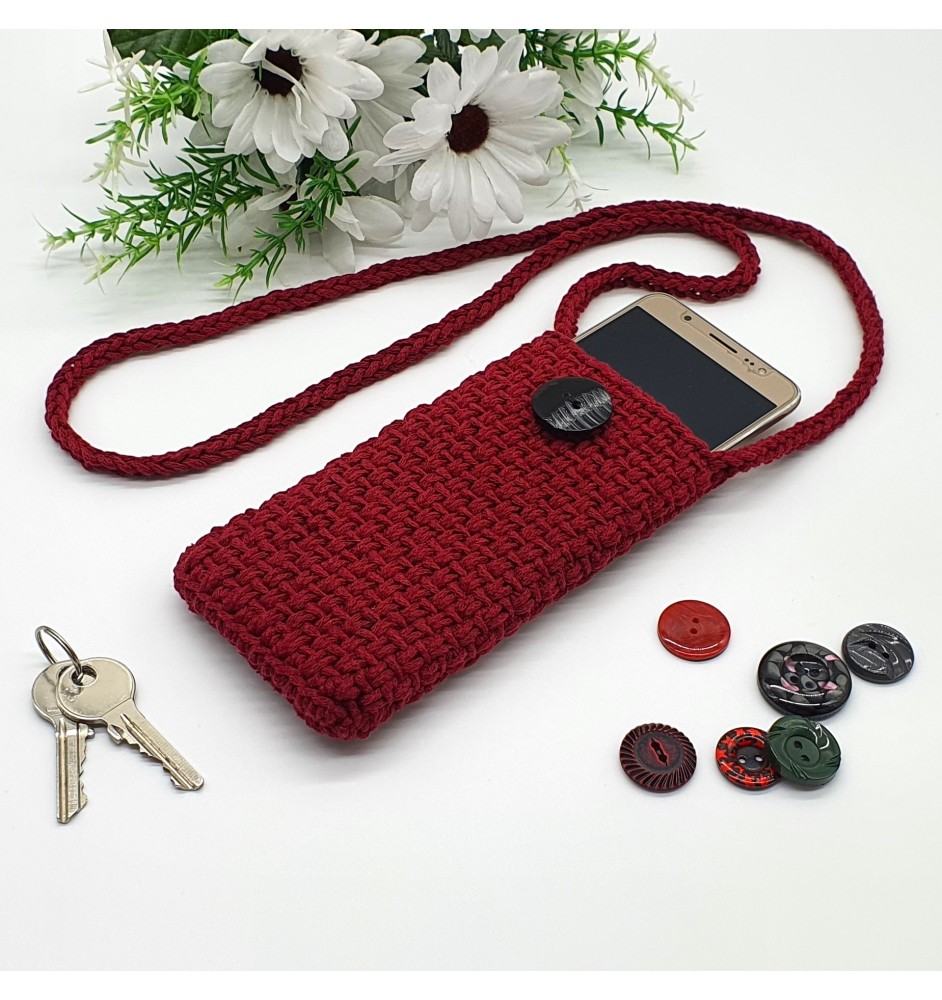 Szydełkowa torebeczka na telefon