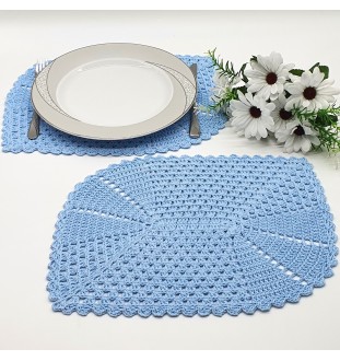 6 podkładek pod talerz w kolorze niebieskim