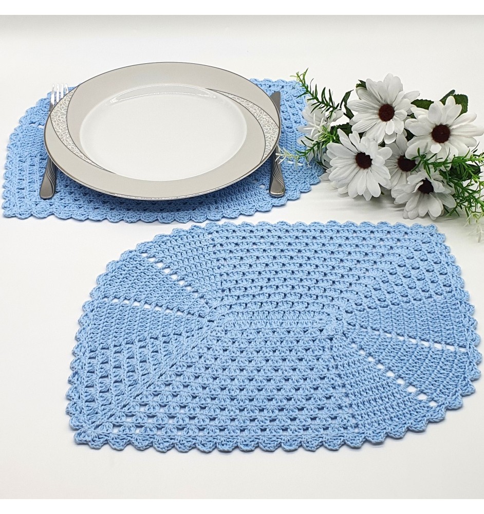 6 podkładek pod talerz w kolorze niebieskim