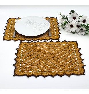 Komplet 6 prostokątnych podkładek pod talerz