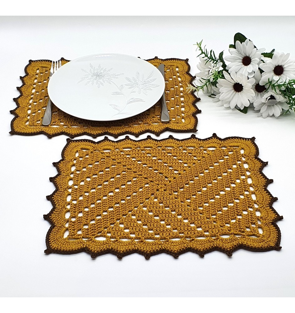 Komplet 6 prostokątnych podkładek pod talerz