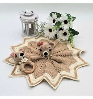 Komplet przytulanka + grzechotka