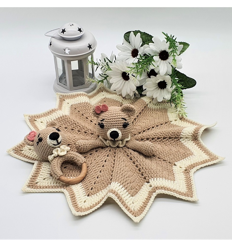 Komplet przytulanka + grzechotka