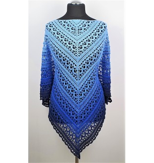 Szydełkowa niebieska chusta