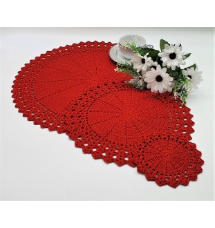 Szydełkowy komplet 24 podkładek + serweta