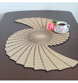 Serweta beżowa z czarną lamówką